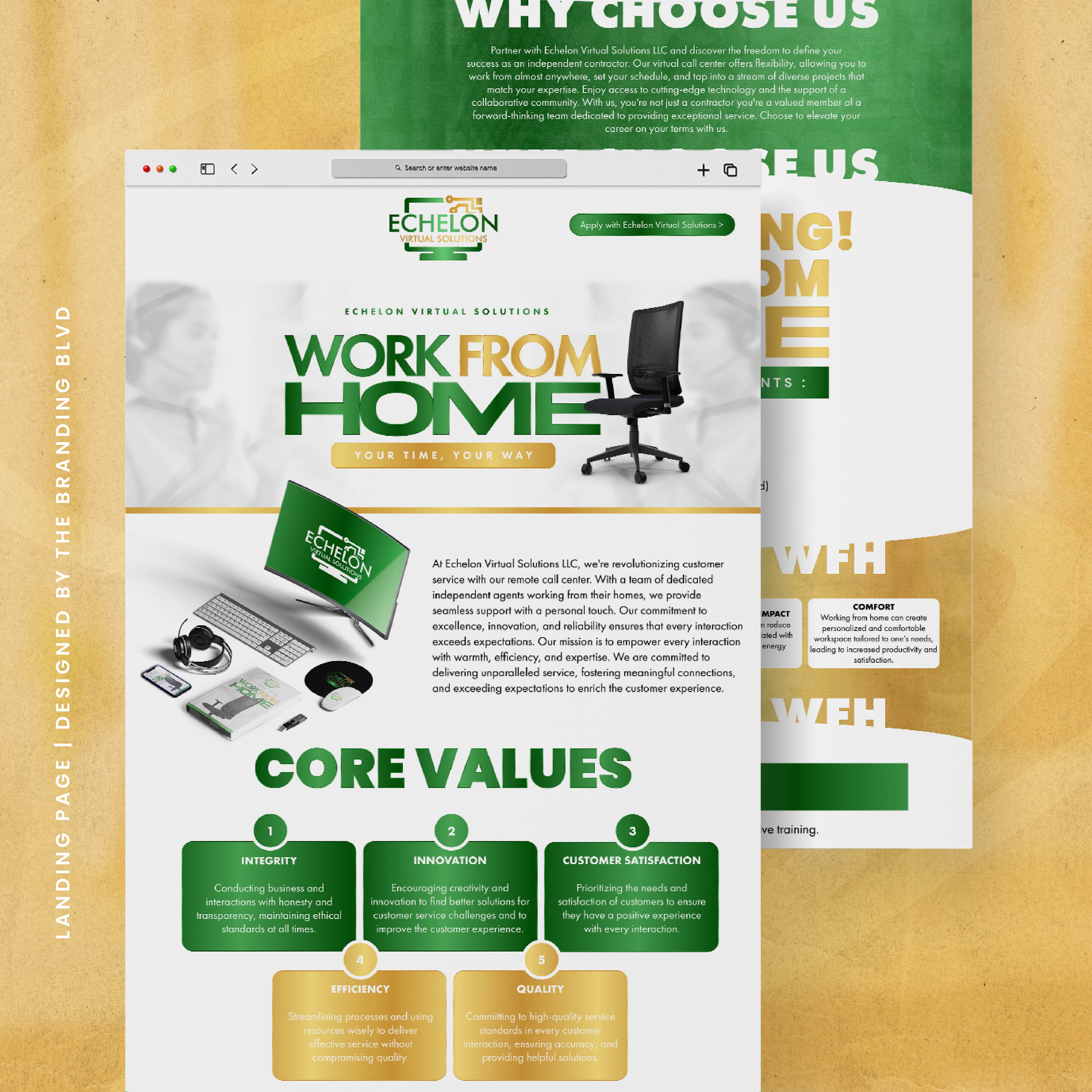 Conception de site Web de page d'accueil
